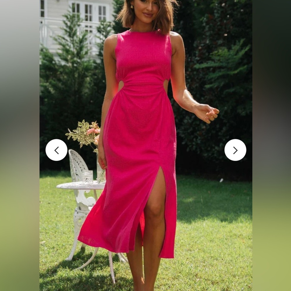 Brand New Pink Linen and Cotton Midi Dress 💗🌸